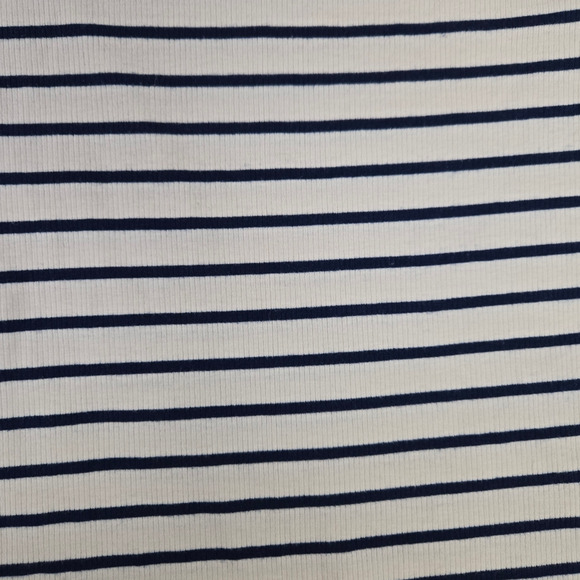 We the Free White Blue Off the Shoulder Striped Melbourne Preppy Top Size Medium - Picture 6 of 9